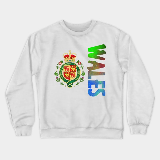 Wales Coat of Arms Design Crewneck Sweatshirt by Naves